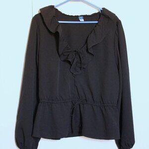 Ruffled Black Jack Party Blouse